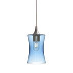 818 Single Pendant Light-Bicycle Glass Co-Brushed Nickel - 4ft Cord-Lucent-Steel Blue-Bicycle Glass Co