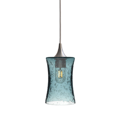 818 Single Pendant Light-Bicycle Glass Co-Brushed Nickel - 4ft Cord-Lunar-Slate Gray-Bicycle Glass Co