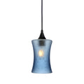 818 Single Pendant Light-Bicycle Glass Co-Matte Black - 4ft Cord-Celestial-Steel Blue-Bicycle Glass Co