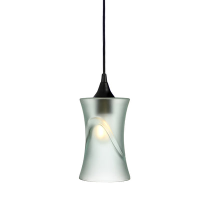 818 Single Pendant Light-Bicycle Glass Co-Matte Black - 4ft Cord-Glacial-Eco Clear-Bicycle Glass Co