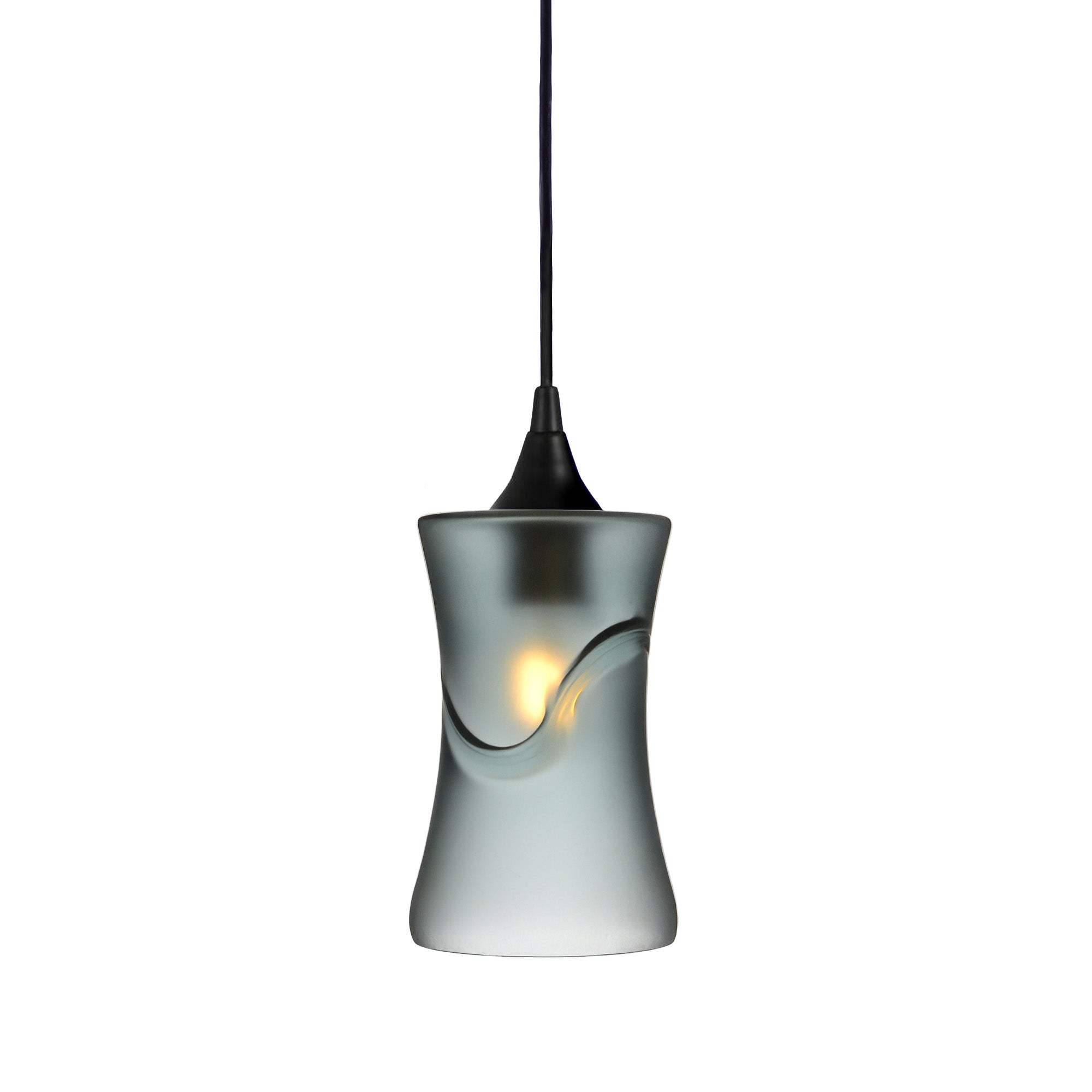 818 Single Pendant Light-Bicycle Glass Co-Matte Black - 4ft Cord-Glacial-Slate Gray-Bicycle Glass Co