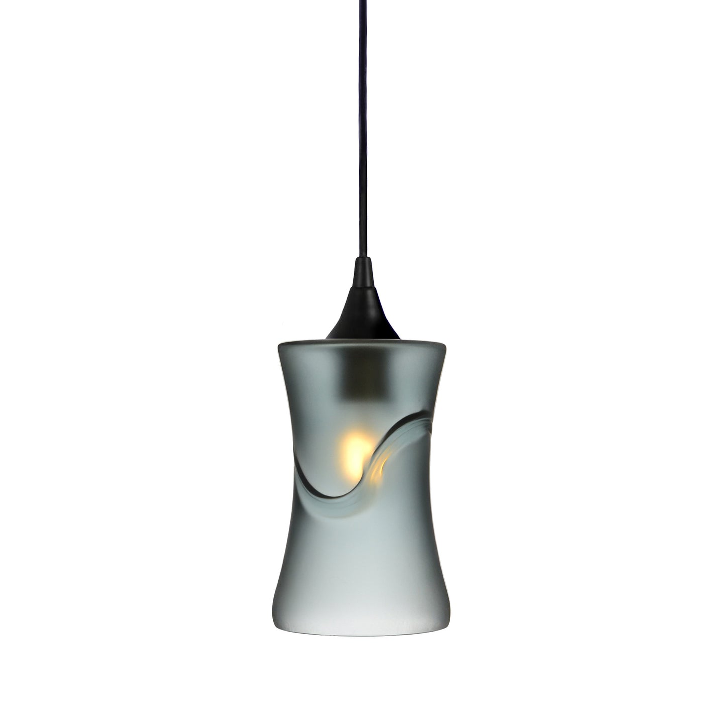 818 Single Pendant Light-Bicycle Glass Co-Matte Black - 4ft Cord-Glacial-Slate Gray-Bicycle Glass Co