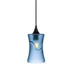 818 Single Pendant Light-Bicycle Glass Co-Matte Black - 4ft Cord-Glacial-Steel Blue-Bicycle Glass Co