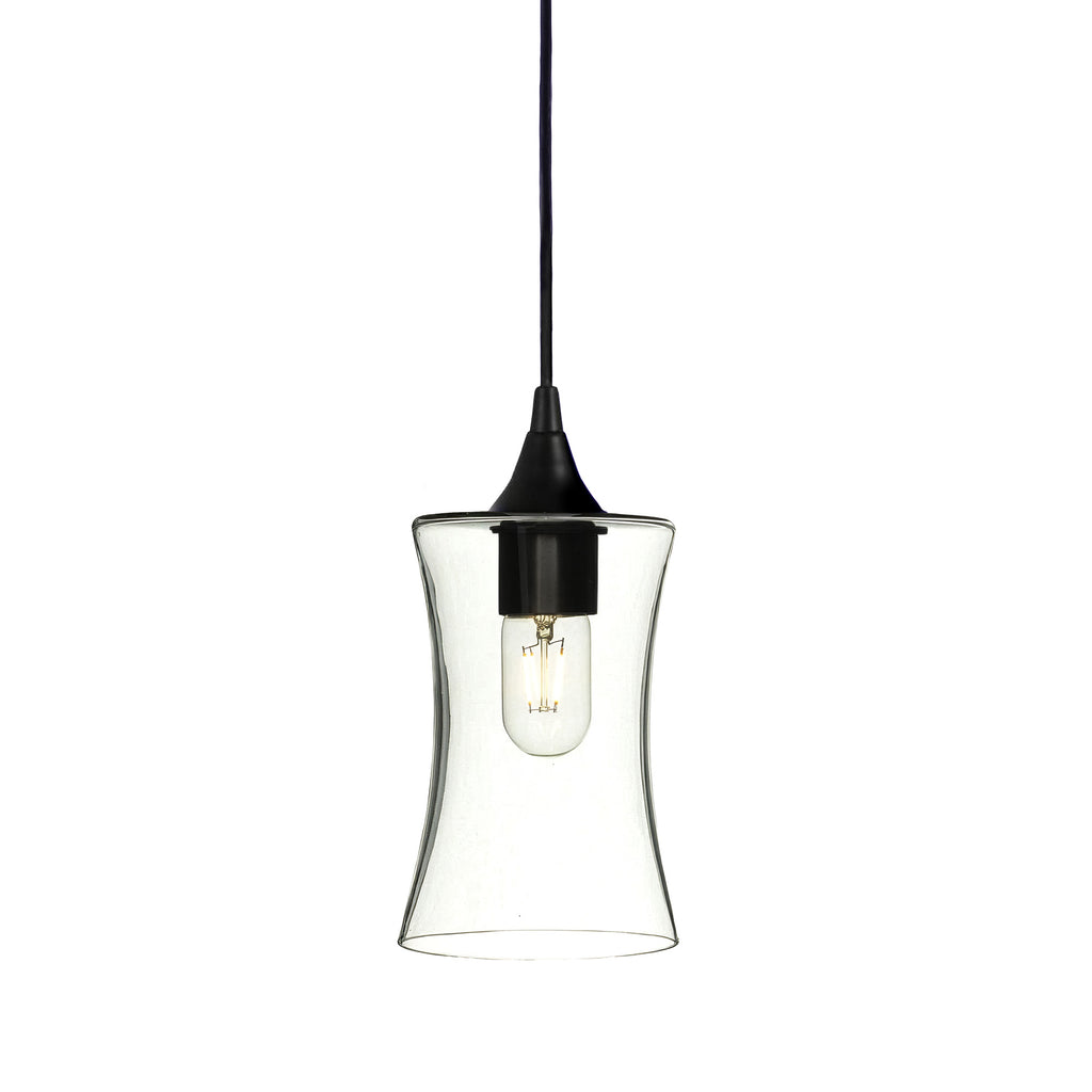 818 Single Pendant Light-Bicycle Glass Co-Matte Black - 4ft Cord-Lucent-Eco Clear-Bicycle Glass Co