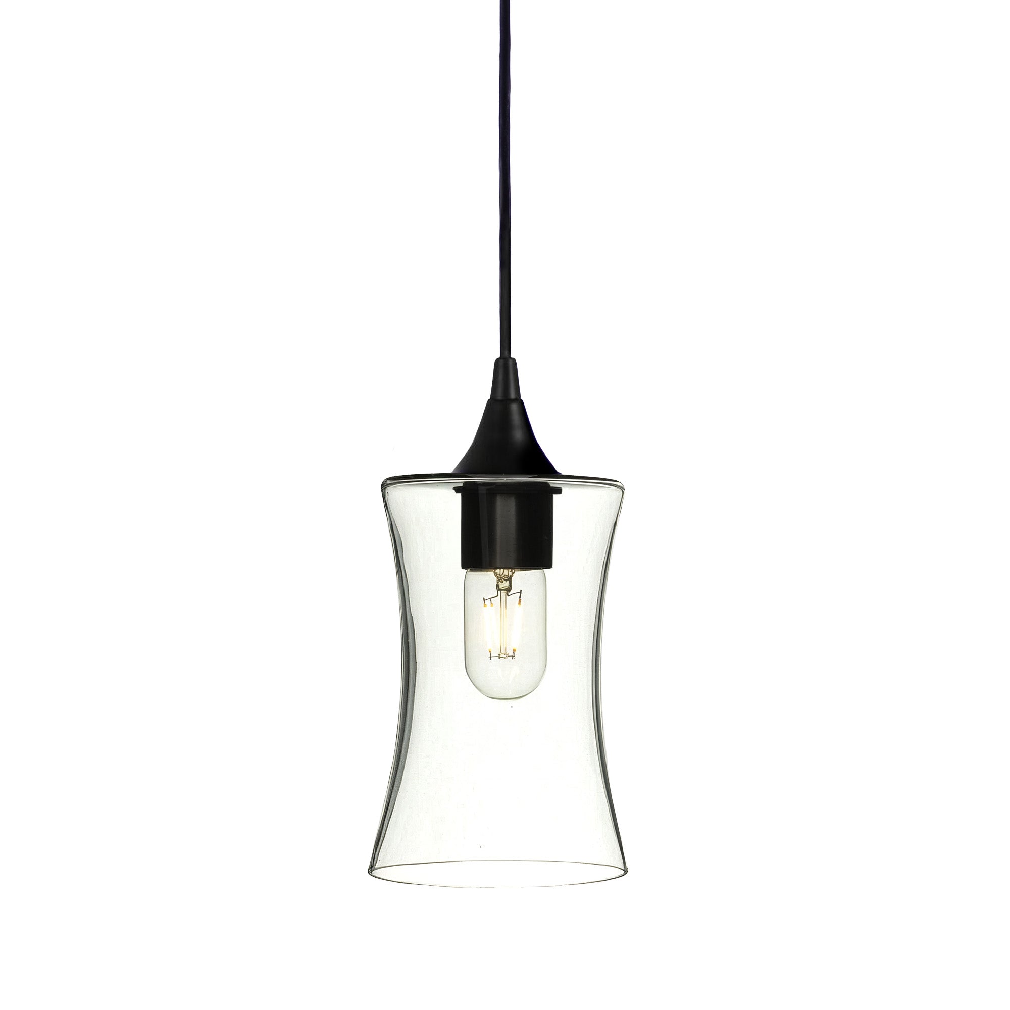 818 Single Pendant Light-Bicycle Glass Co-Matte Black - 4ft Cord-Lucent-Eco Clear-Bicycle Glass Co