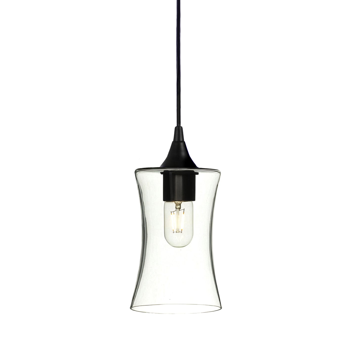 818 Single Pendant Light-Bicycle Glass Co-Matte Black - 4ft Cord-Lucent-Eco Clear-Bicycle Glass Co