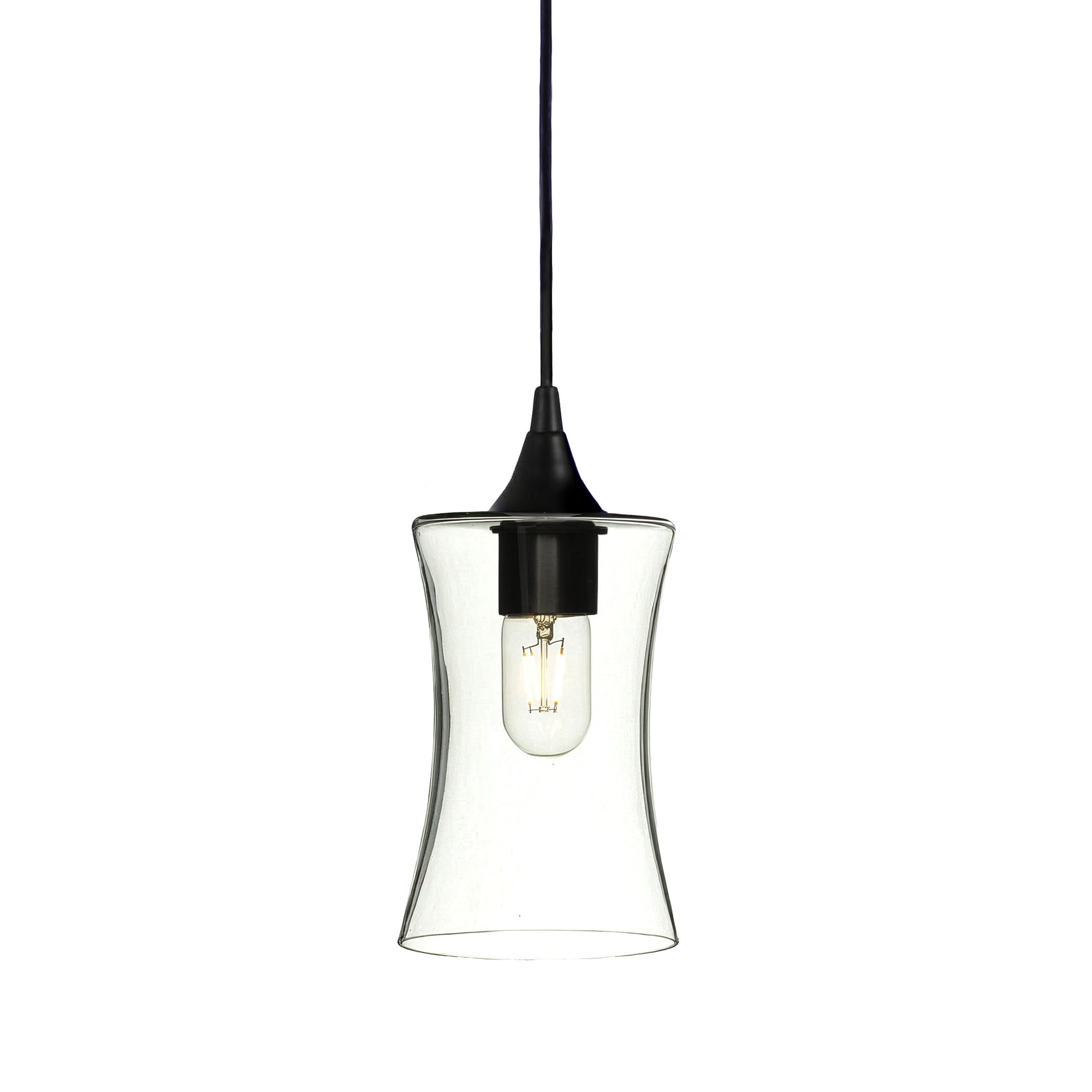818 Single Pendant Light-Bicycle Glass Co-Matte Black - 4ft Cord-Lucent-Eco Clear-Bicycle Glass Co