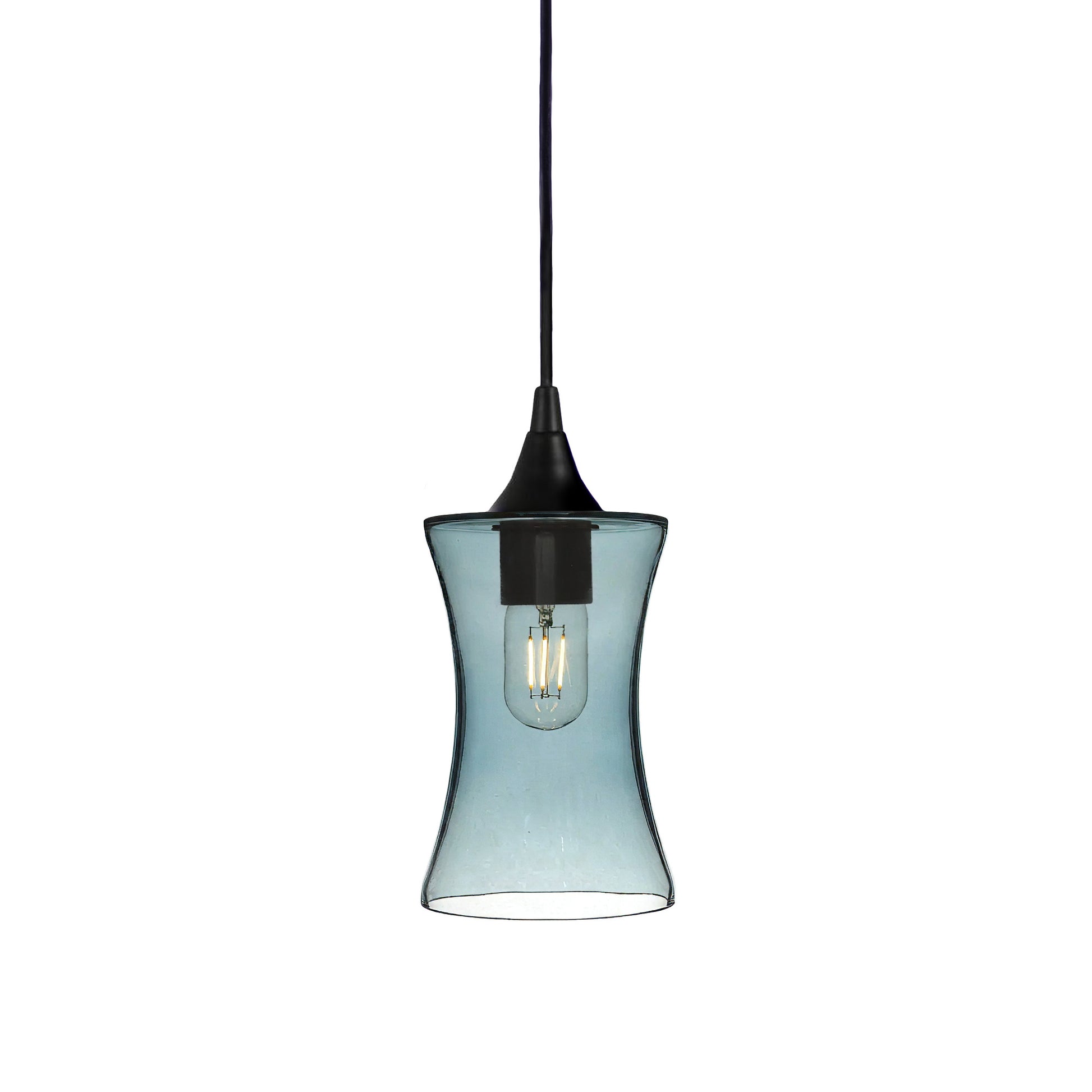 818 Single Pendant Light-Bicycle Glass Co-Matte Black - 4ft Cord-Lucent-Slate Gray-Bicycle Glass Co