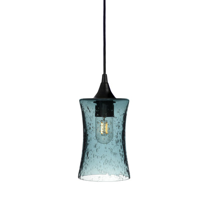 818 Single Pendant Light-Bicycle Glass Co-Matte Black 15ft Cord + Track Mount-Lunar-Slate Gray-Bicycle Glass Co