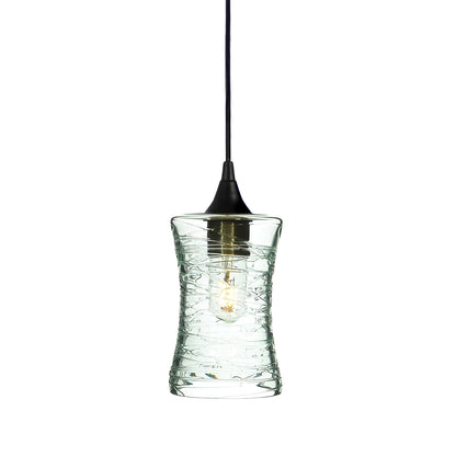 818 Single Pendant Light-Bicycle Glass Co-Matte Black - 4ft Cord-Spun-Eco Clear-Bicycle Glass Co