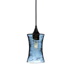 818 Single Pendant Light-Bicycle Glass Co-Matte Black - 4ft Cord-Spun-Steel Blue-Bicycle Glass Co