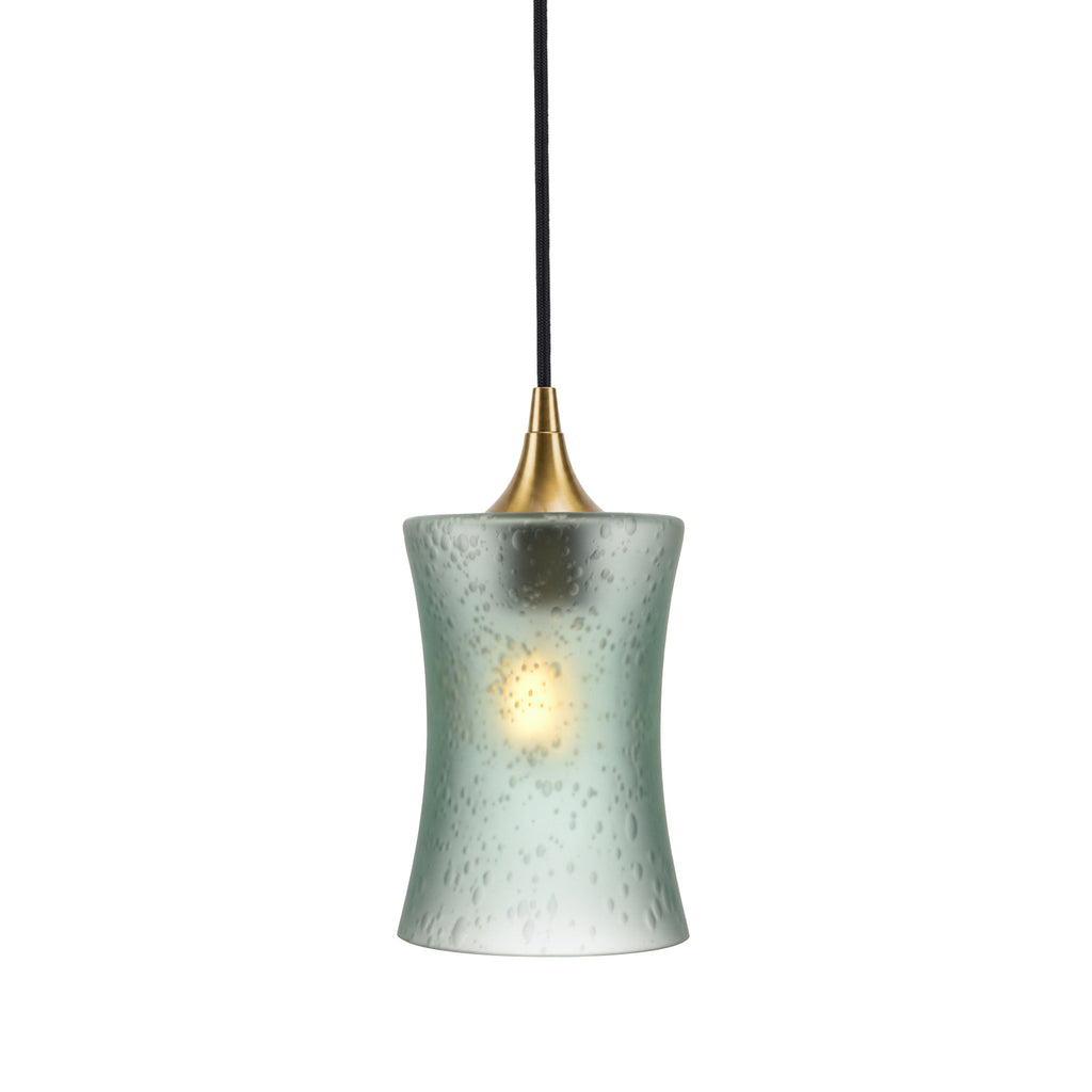 818 Single Pendant Light-Bicycle Glass Co-Polished Brass - 4ft Cord-Celestial-Eco Clear-Bicycle Glass Co