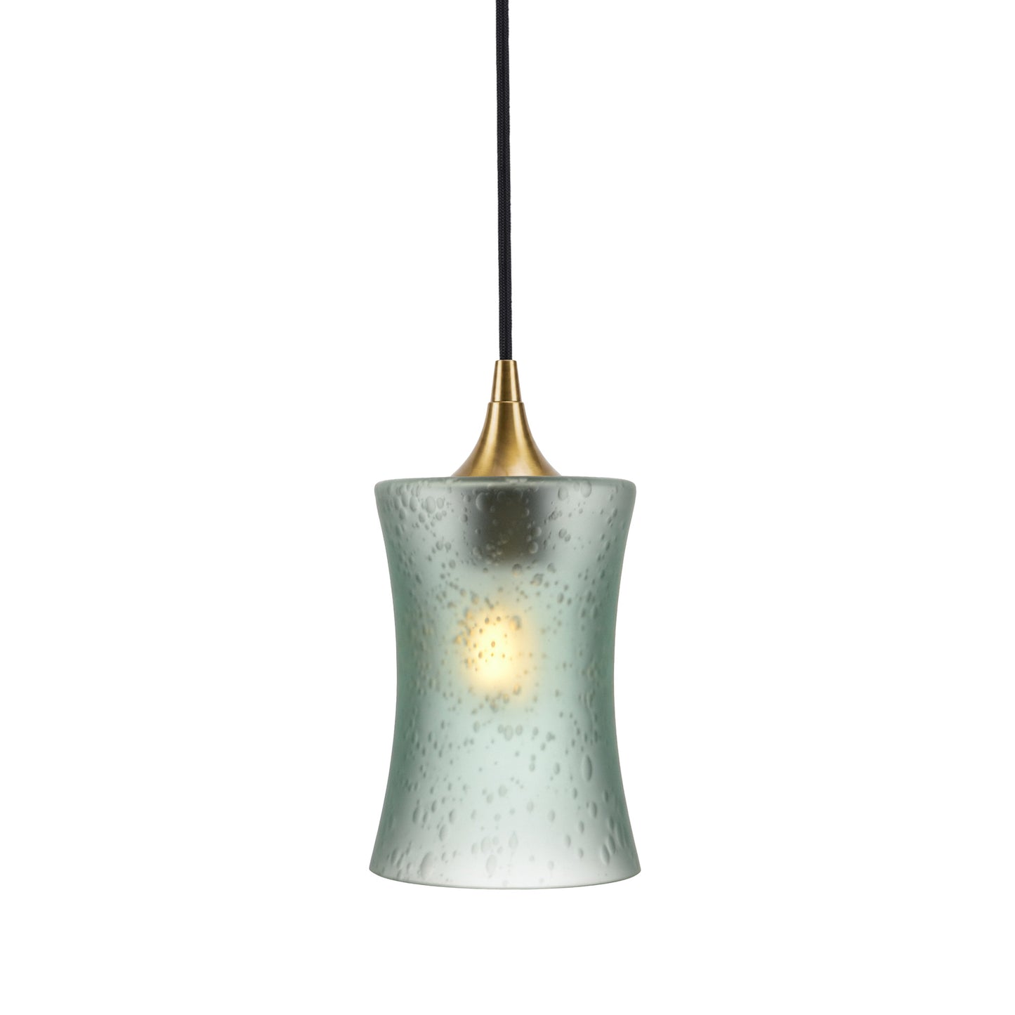 818 Single Pendant Light-Bicycle Glass Co-Polished Brass - 4ft Cord-Celestial-Eco Clear-Bicycle Glass Co