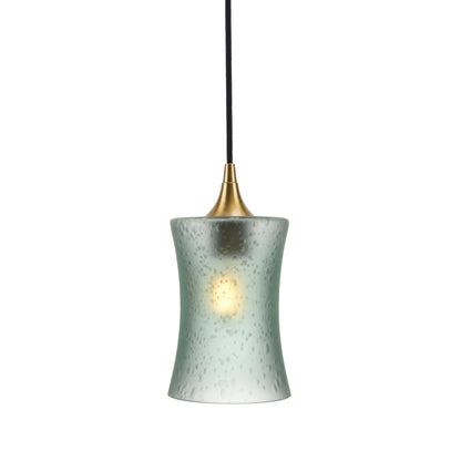 818 Single Pendant Light-Bicycle Glass Co-Polished Brass - 4ft Cord-Celestial-Eco Clear-Bicycle Glass Co