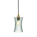 818 Single Pendant Light-Bicycle Glass Co-Polished Brass - 4ft Cord-Glacial-Eco Clear-Bicycle Glass Co