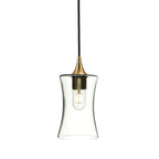 818 Single Pendant Light-Bicycle Glass Co-Polished Brass - 4ft Cord-Lucent-Eco Clear-Bicycle Glass Co