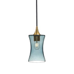 818 Single Pendant Light-Bicycle Glass Co-Polished Brass - 4ft Cord-Lucent-Slate Gray-Bicycle Glass Co