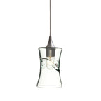 818 Single Pendant Light-Bicycle Glass Co-Brushed Nickel 15ft Cord + Track Mount-Swell-Eco Clear-Bicycle Glass Co
