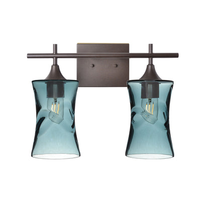 818 Swell: 2 Light Wall Vanity-Glass-Bicycle Glass Co - Hotshop-Slate Gray-Antique Bronze-Bicycle Glass Co