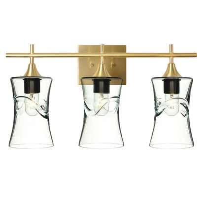 818 Swell: 3 Light Wall Vanity-Glass-Bicycle Glass Co - Hotshop-Eco Clear-Polished Brass-Bicycle Glass Co