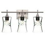 818 Swell: 3 Light Wall Vanity-Glass-Bicycle Glass Co - Hotshop-Eco Clear-Brushed Nickel-Bicycle Glass Co