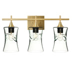 818 Swell: 3 Light Wall Vanity-Glass-Bicycle Glass Co - Hotshop-Eco Clear-Polished Brass-Bicycle Glass Co