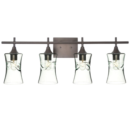 818 Swell: 4 Light Wall Vanity-Glass-Bicycle Glass Co - Hotshop-Eco Clear-Dark Bronze-Bicycle Glass Co