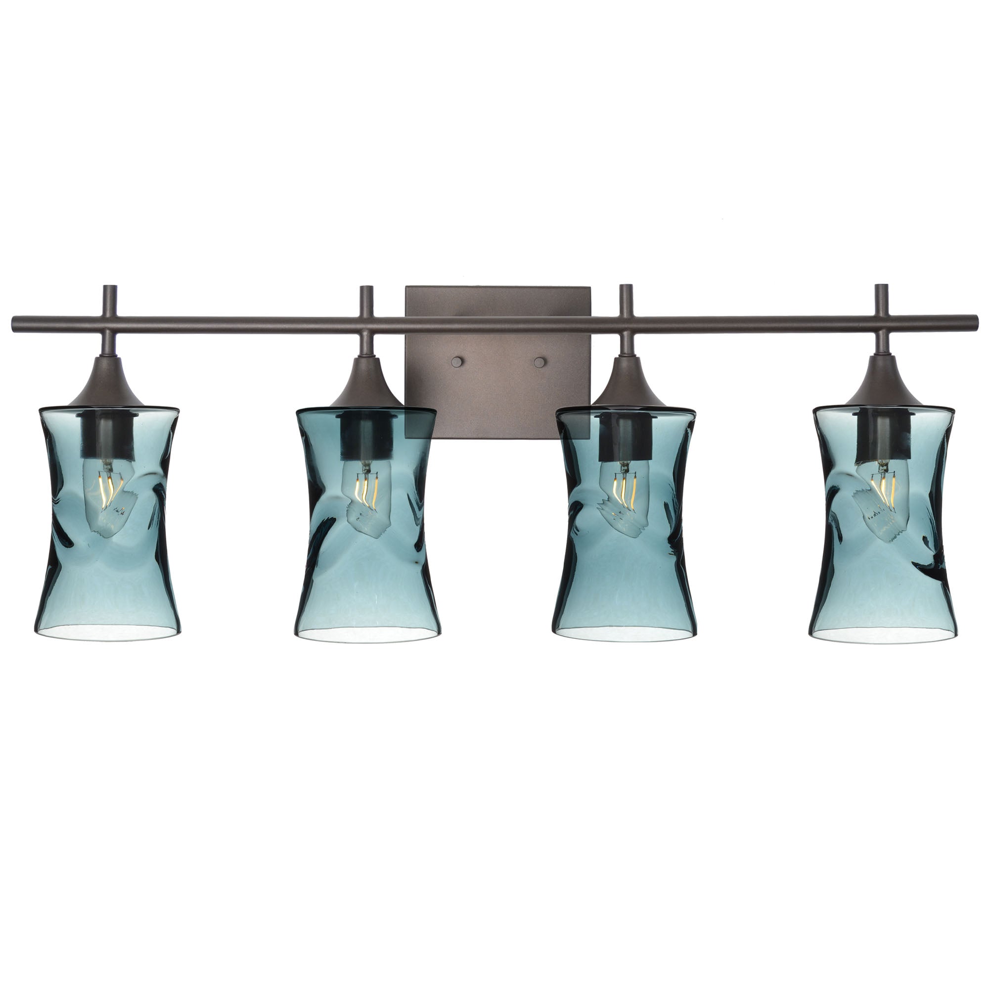 818 Swell: 4 Light Wall Vanity-Glass-Bicycle Glass Co - Hotshop-Slate Gray-Dark Bronze-Bicycle Glass Co