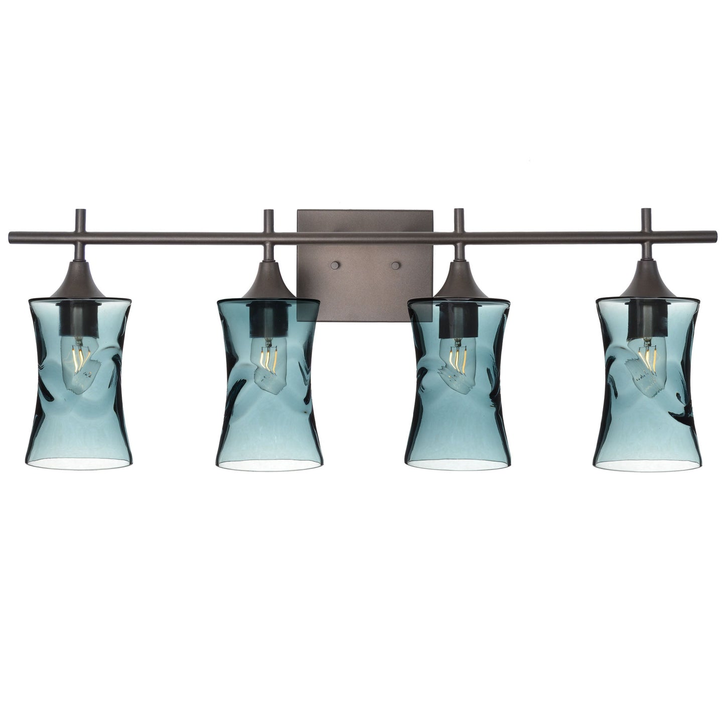 818 Swell: 4 Light Wall Vanity-Glass-Bicycle Glass Co - Hotshop-Slate Gray-Dark Bronze-Bicycle Glass Co