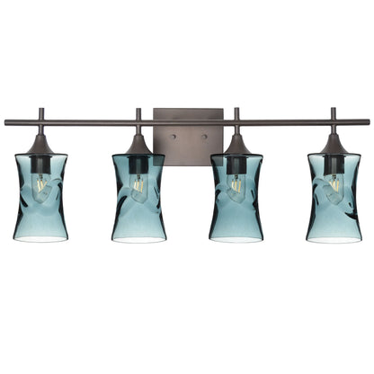 818 Swell: 4 Light Wall Vanity-Glass-Bicycle Glass Co - Hotshop-Slate Gray-Dark Bronze-Bicycle Glass Co