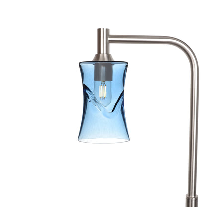 818 Swell: Floor Lamp-Glass-Bicycle Glass Co - Hotshop-Steel Blue-Brushed Nickel-Bicycle Glass Co