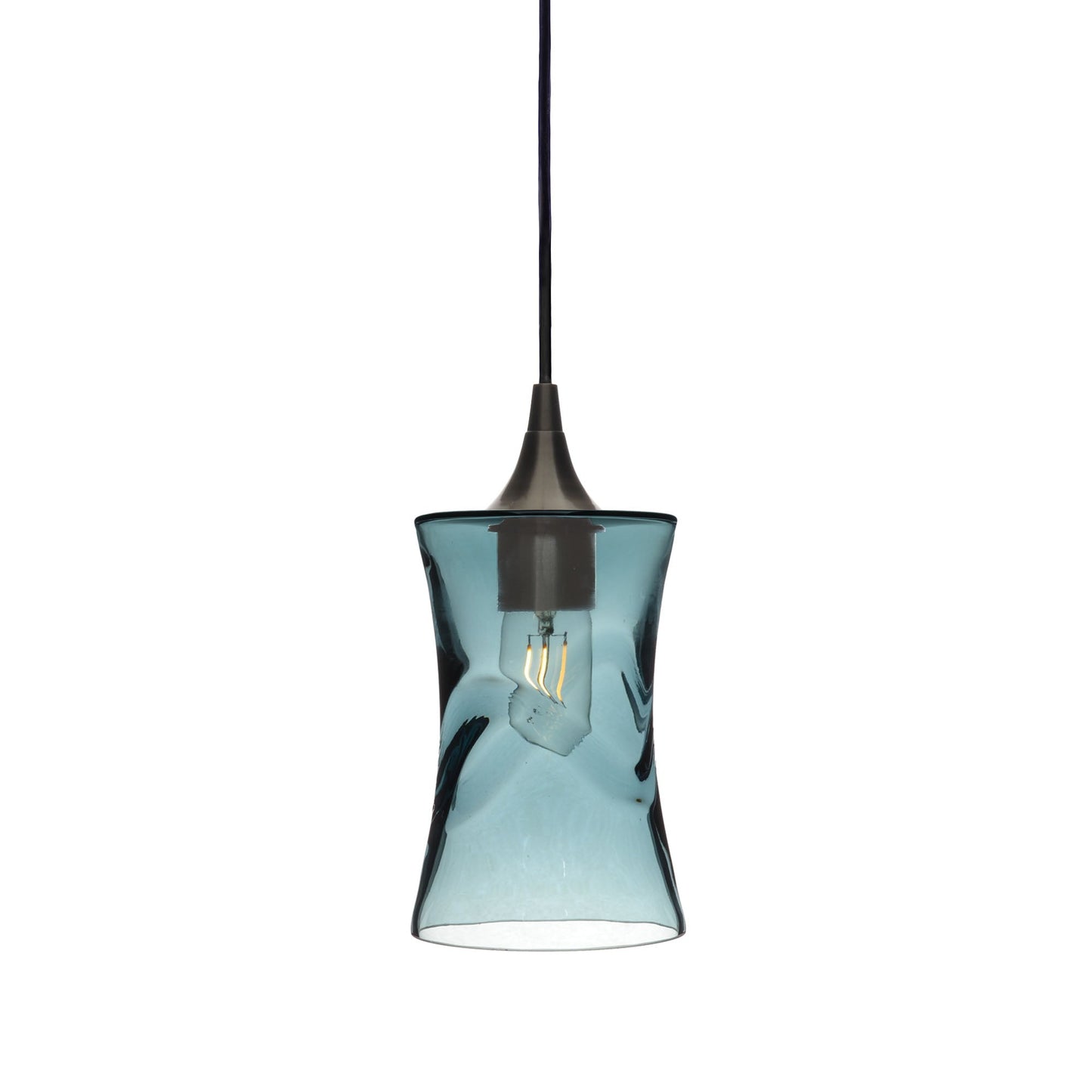 818 Swell: Single Pendant Light-Glass-Bicycle Glass Co - Hotshop-Slate Gray-Antique Bronze-Bicycle Glass Co