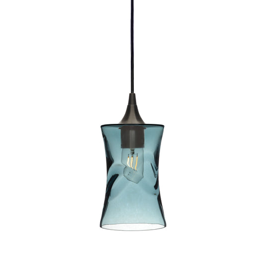 818 Swell: Single Pendant Light-Glass-Bicycle Glass Co - Hotshop-Slate Gray-Antique Bronze-Bicycle Glass Co