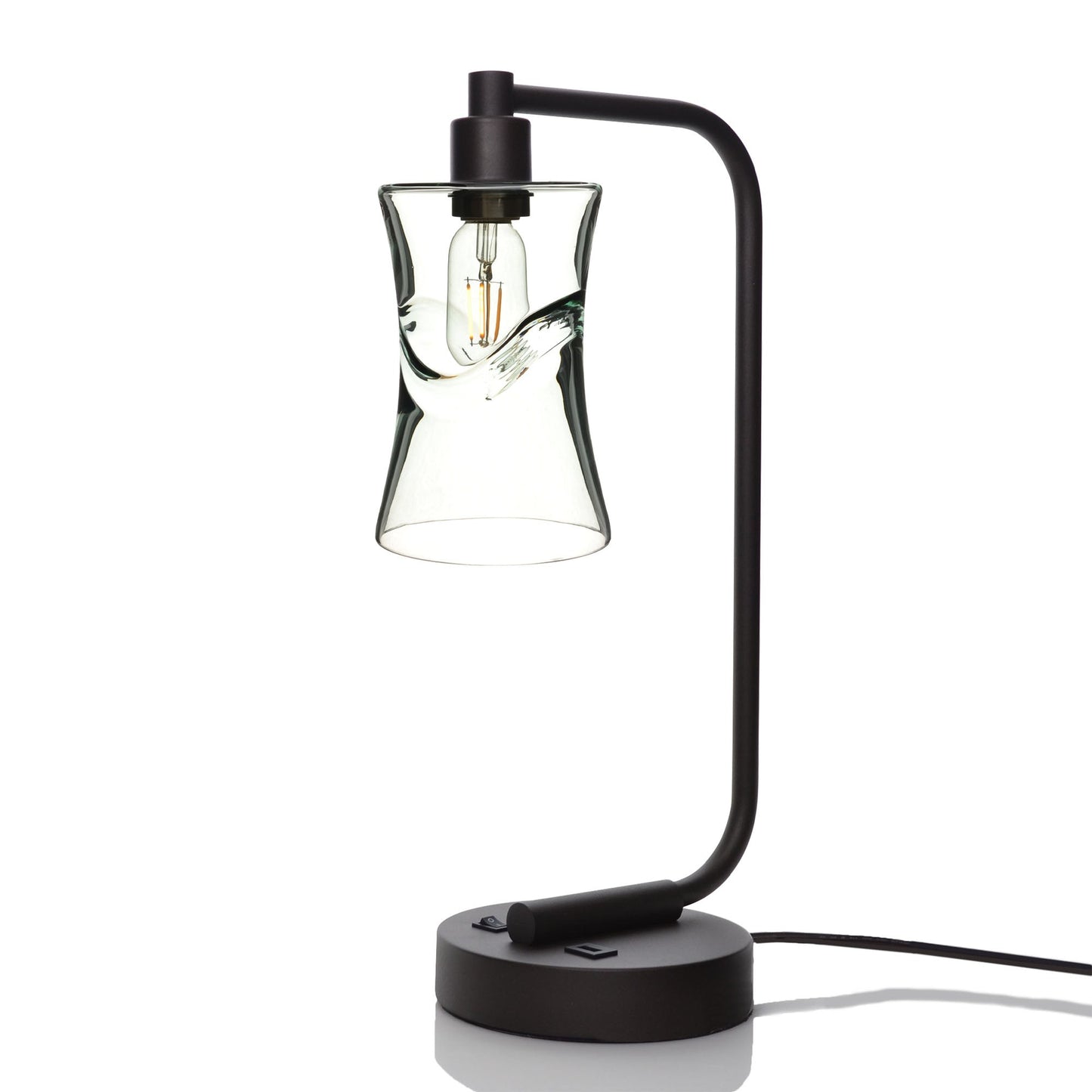 818 Swell: Table Lamp-Glass-Bicycle Glass Co - Hotshop-Eco Clear-Matte Black-Bicycle Glass Co