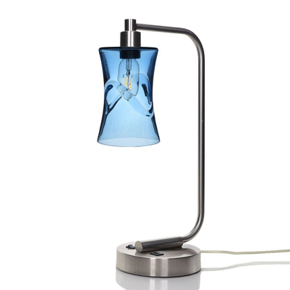 818 Swell: Table Lamp-Glass-Bicycle Glass Co - Hotshop-Steel Blue-Brushed Nickel-Bicycle Glass Co