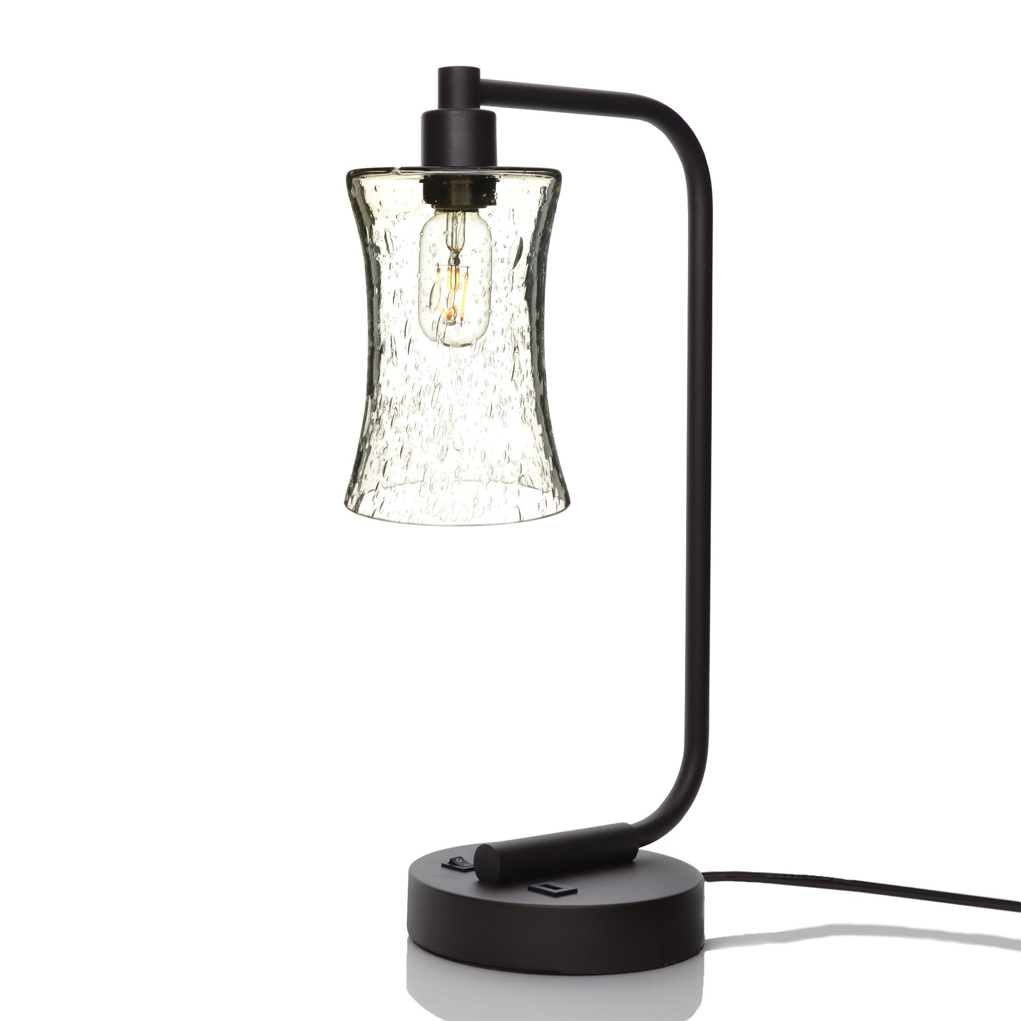 818 Table Lamp-Glass-Bicycle Glass Co - Hotshop-Lunar-Eco Clear-Matte Black-Bicycle Glass Co