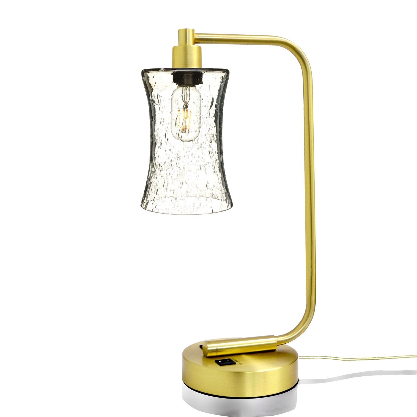 818 Table Lamp-Glass-Bicycle Glass Co - Hotshop-Lunar-Eco Clear-Satin Brass-Bicycle Glass Co