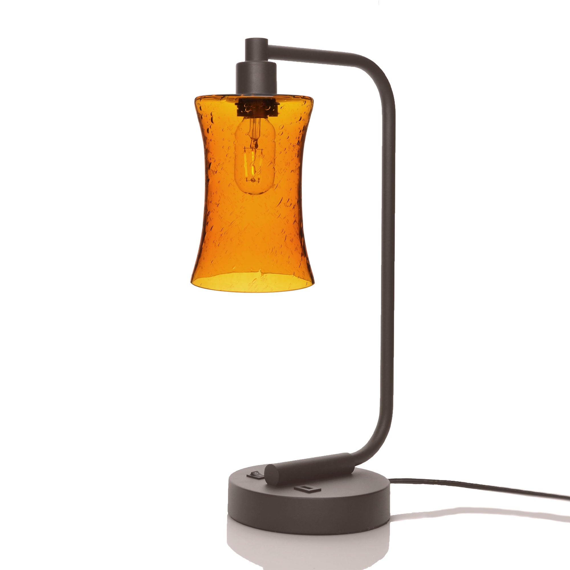 818 Table Lamp-Glass-Bicycle Glass Co - Hotshop-Lunar-Golden Amber-Dark Bronze-Bicycle Glass Co