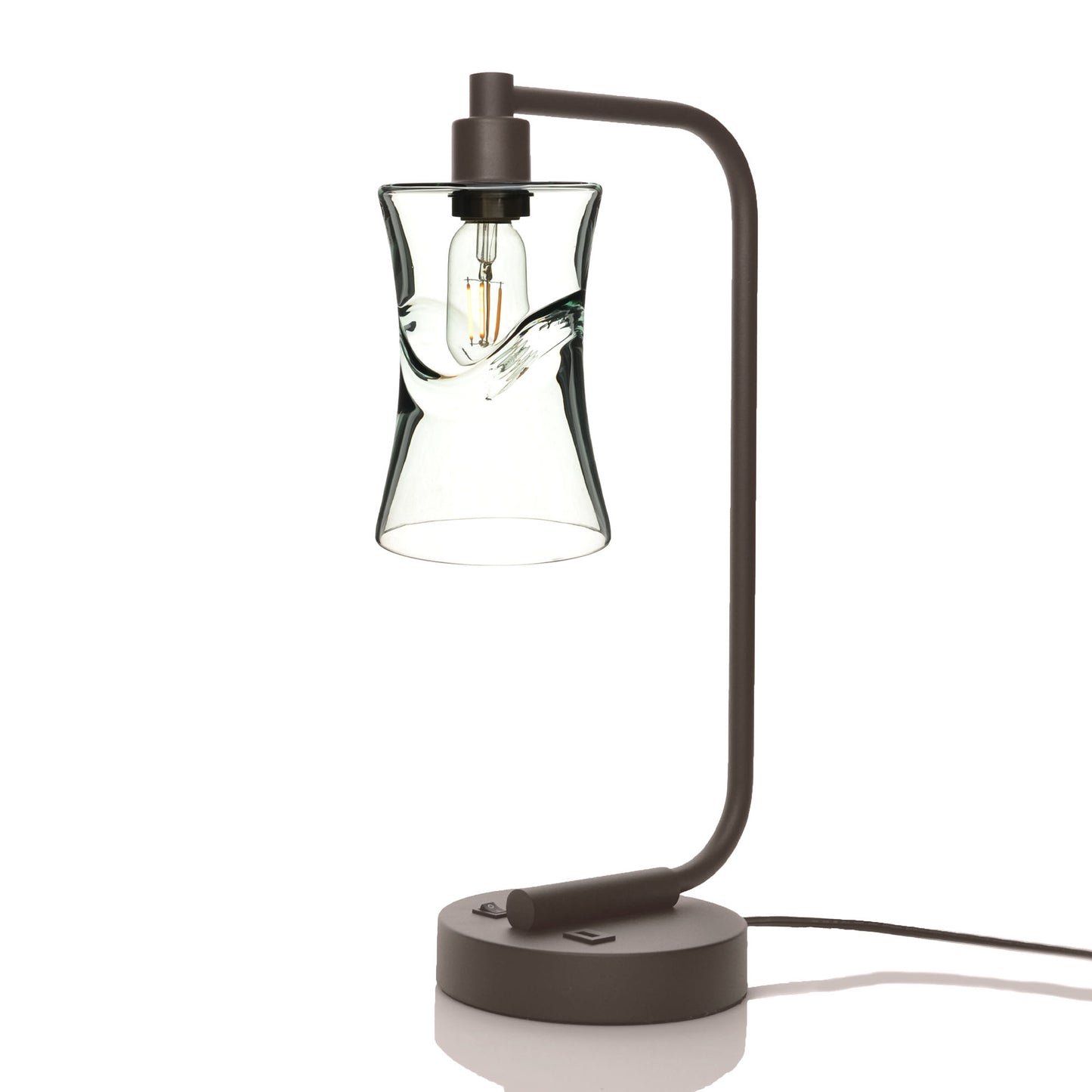 818 Table Lamp-Glass-Bicycle Glass Co - Hotshop-Swell-Eco Clear-Dark Bronze-Bicycle Glass Co