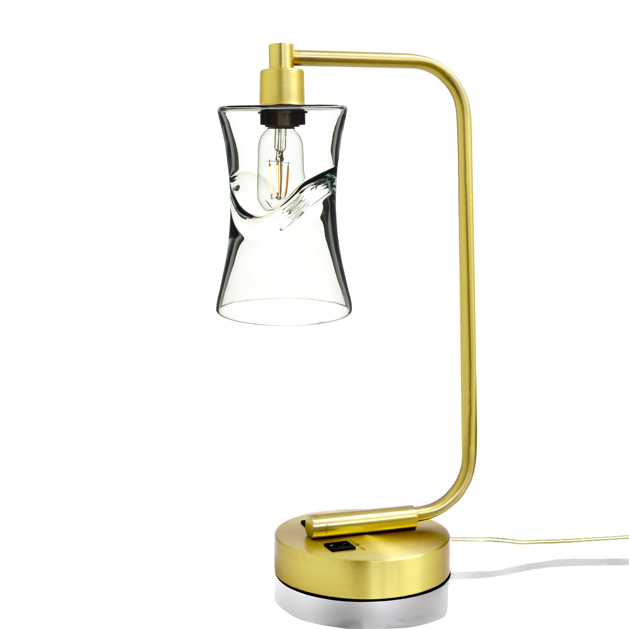 818 Table Lamp-Glass-Bicycle Glass Co - Hotshop-Swell-Eco Clear-Satin Brass-Bicycle Glass Co