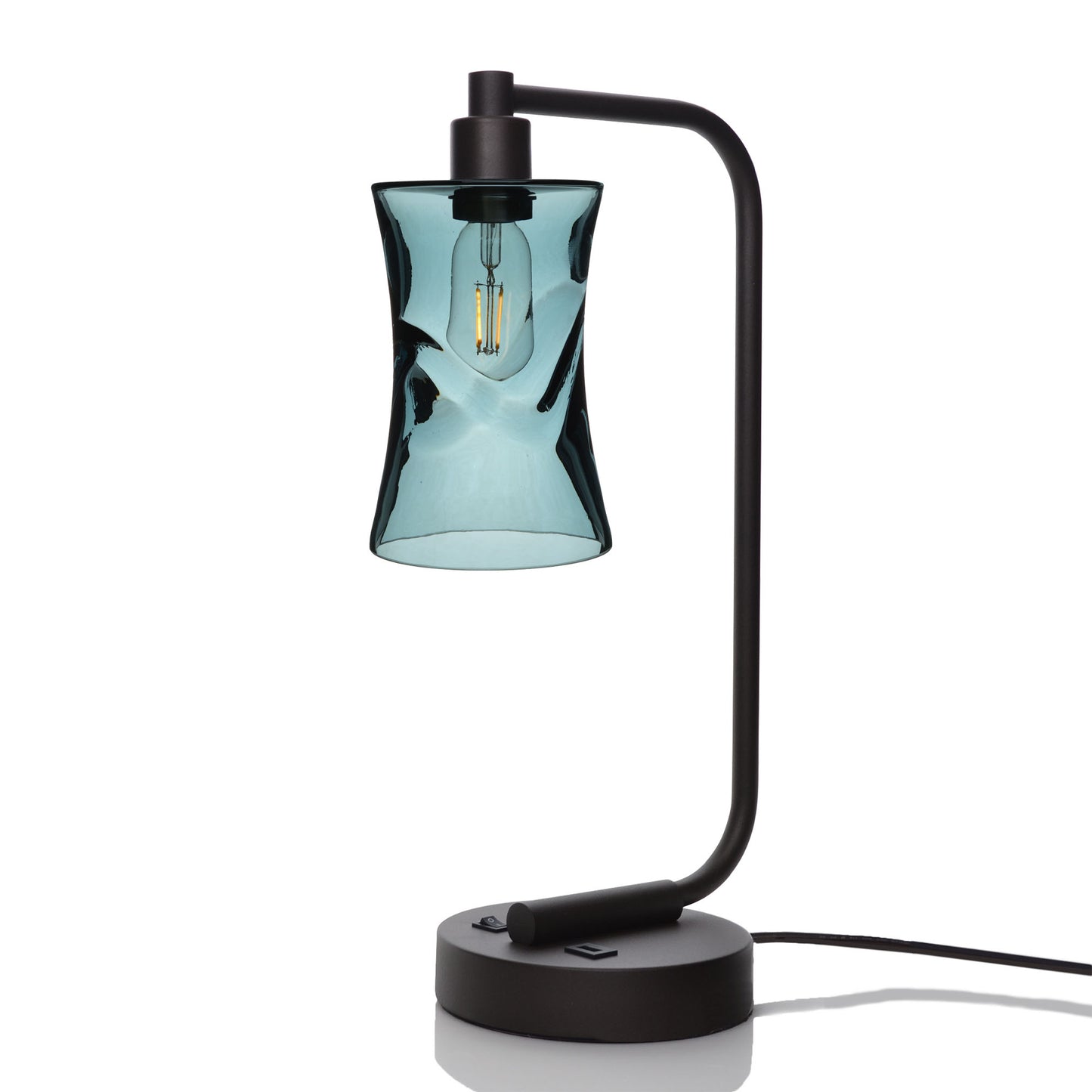 818 Table Lamp-Glass-Bicycle Glass Co - Hotshop-Swell-Slate Gray-Matte Black-Bicycle Glass Co