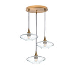 951 Lunar: 3 Pendant Cascade Chandelier-Glass-Bicycle Glass Co - Hotshop-Eco Clear-Polished Brass-Bicycle Glass Co