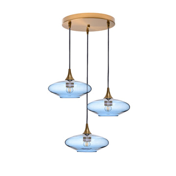 Lucent / Steel Blue / Polished Brass - 4ft Cord