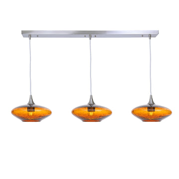 Brushed Nickel - 4ft Cord / Lunar / Golden Amber