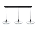 951 3 Pendant Linear Chandelier-Glass-Bicycle Glass Co - Hotshop-Matte Black - 4ft Cord-Lucent-Eco Clear-Bicycle Glass Co