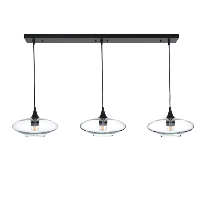 951 3 Pendant Linear Chandelier — Matte Black - Custom / Lucent / Eco Clear