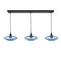 951 3 Pendant Linear Chandelier-Glass-Bicycle Glass Co - Hotshop-Matte Black - 4ft Cord-Lunar-Steel Blue-Bicycle Glass Co