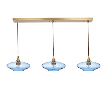 Polished Brass - 4ft Cord / Lucent / Steel Blue