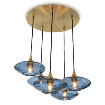 Lunar / Steel Blue / Polished Brass - 4ft Cord