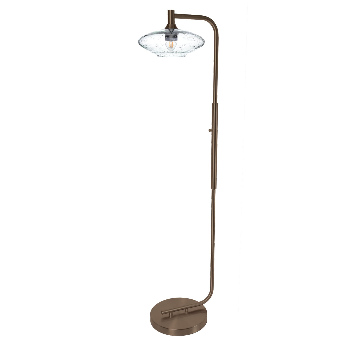 951 Floor Lamp-Glass-Bicycle Glass Co-Lunar-Steel Blue-Brushed Nickel-Bicycle Glass Co
